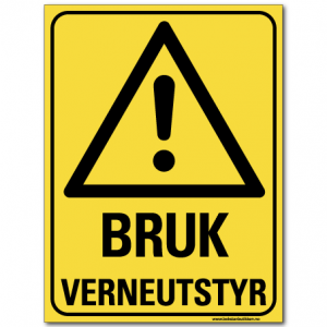 HMS advarsel bruk verneutstyr