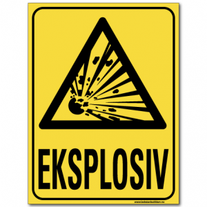 hms skilt Eksplosiv