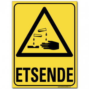 hms skilt Etsende