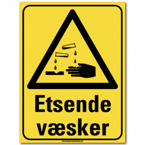 HMS advarsel etsende væsker