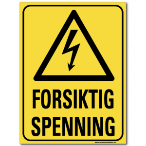 hms skilt Forsiktig spenning