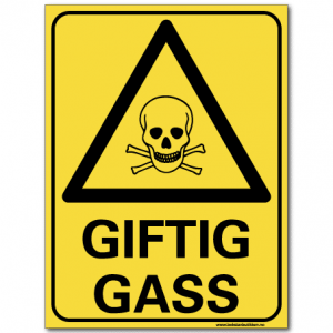hms skilt Giftig gass