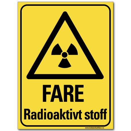 hms skilt radioaktivt stoff