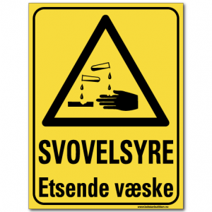 hms skilt svovelsyre