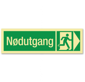 sikkerhetsskilt nødutgang høyre