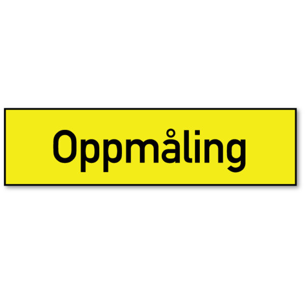 Arbeidsvarsling skilt som forteller at det foregår oppmåling