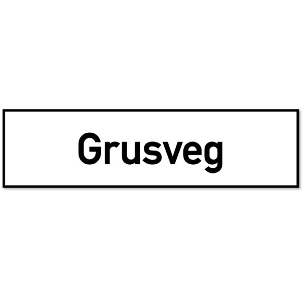 Underskilt for fareskilt som forteller at du kjører inn på en grusveg