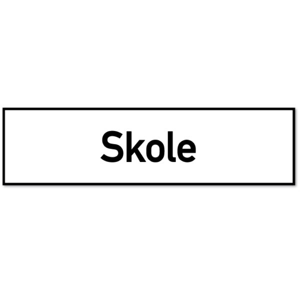 Underskilt for fareskilt som forteller at du kjører inn i et område med skole