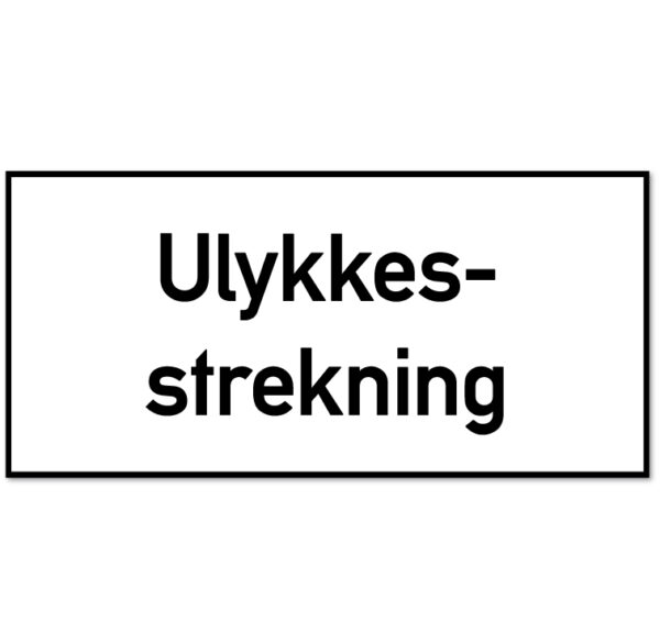 Underskilt for fareskilt som forteller at det er en ulykkesstrekning